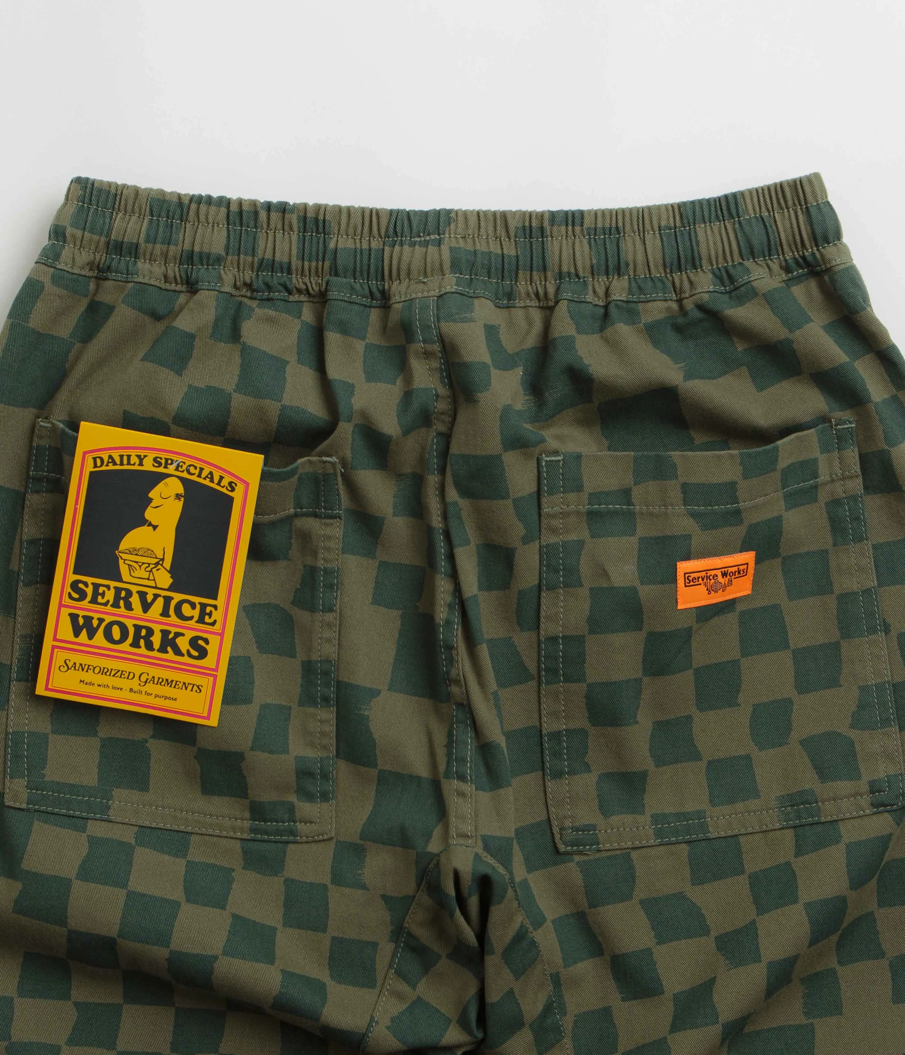 Service Works Printed Chef Pants - Olive Checker