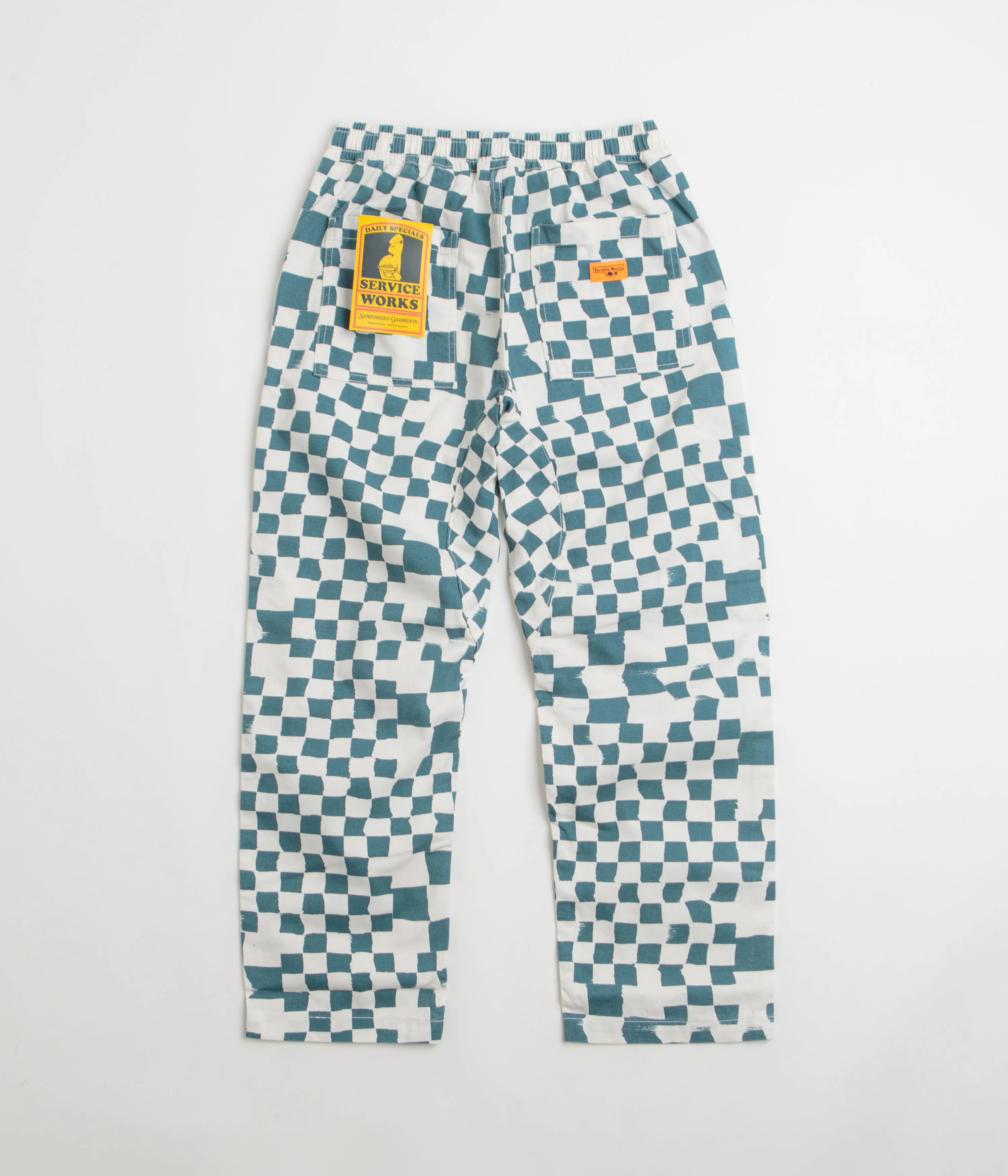 Service Works Printed Chef Pants - Teal Checker