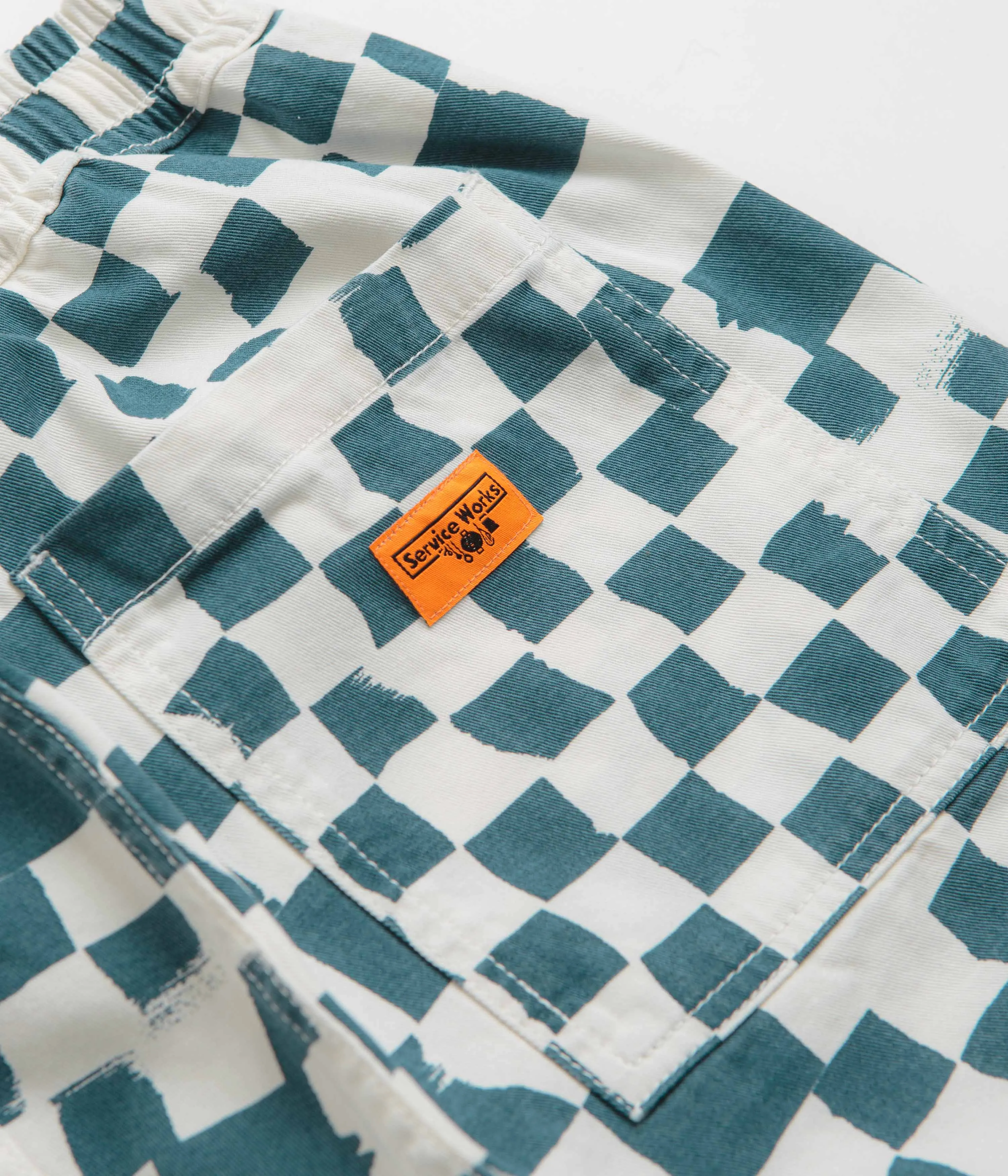 Service Works Printed Chef Pants - Teal Checker