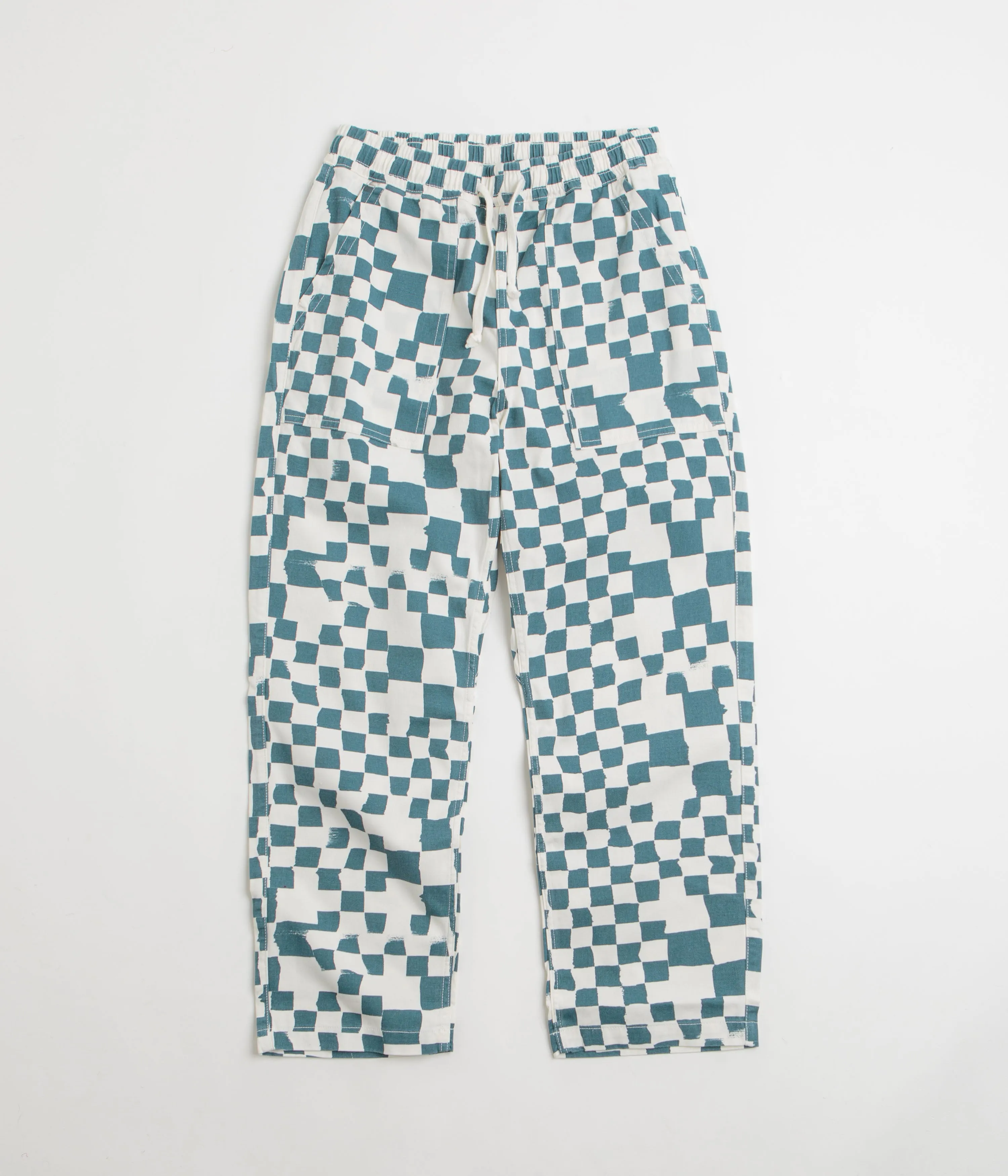 Service Works Printed Chef Pants - Teal Checker