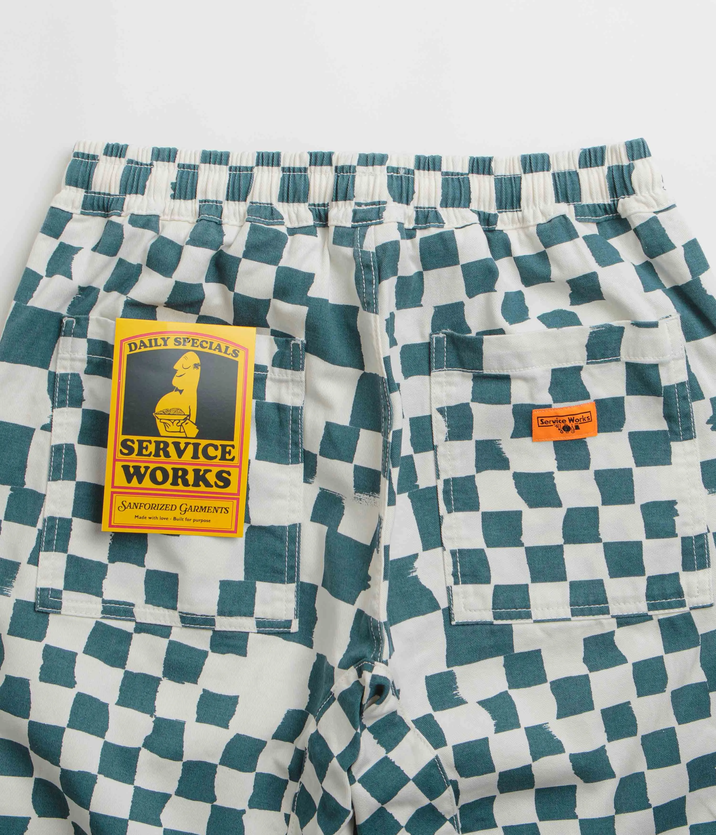 Service Works Printed Chef Pants - Teal Checker