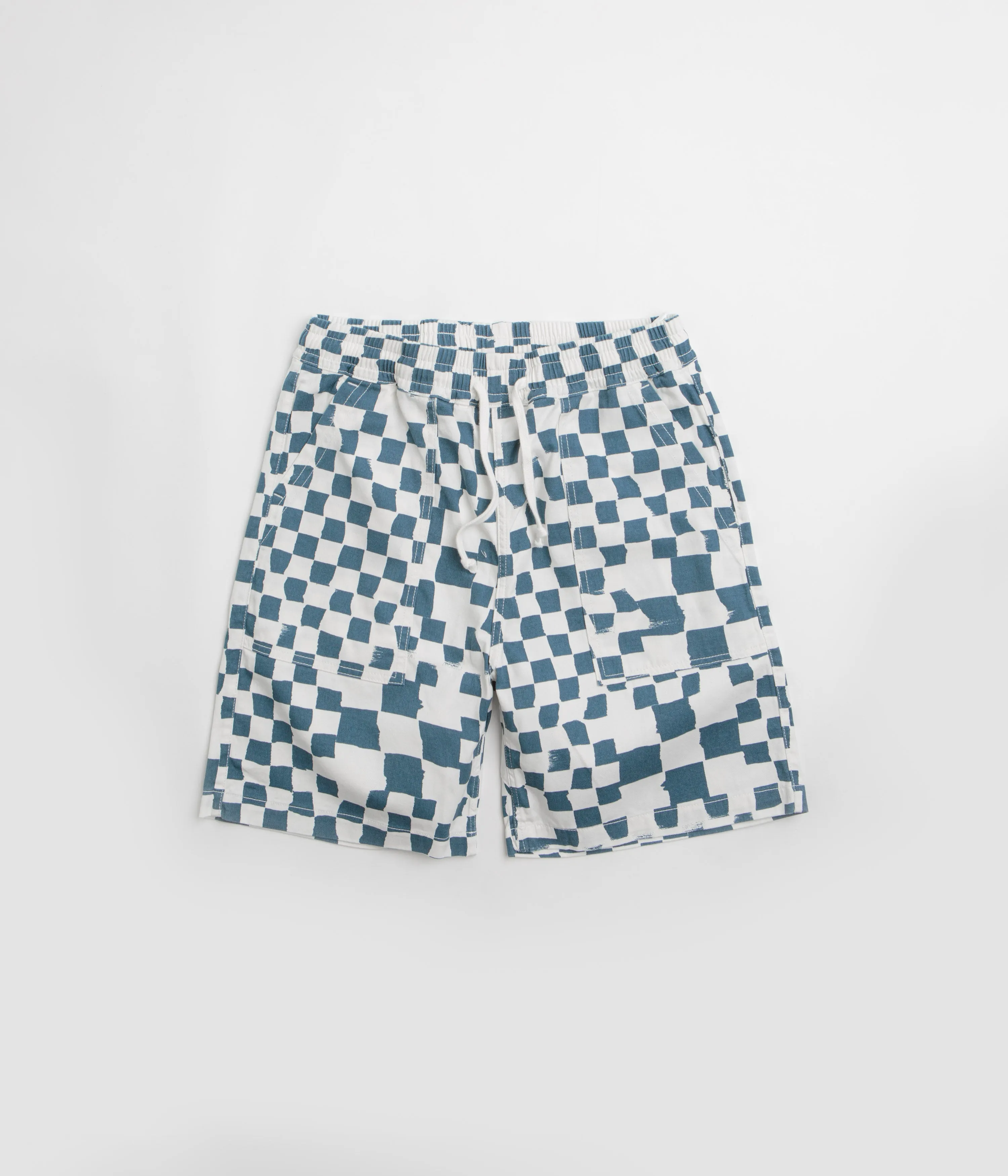 Service Works Printed Chef Shorts - Teal Checker