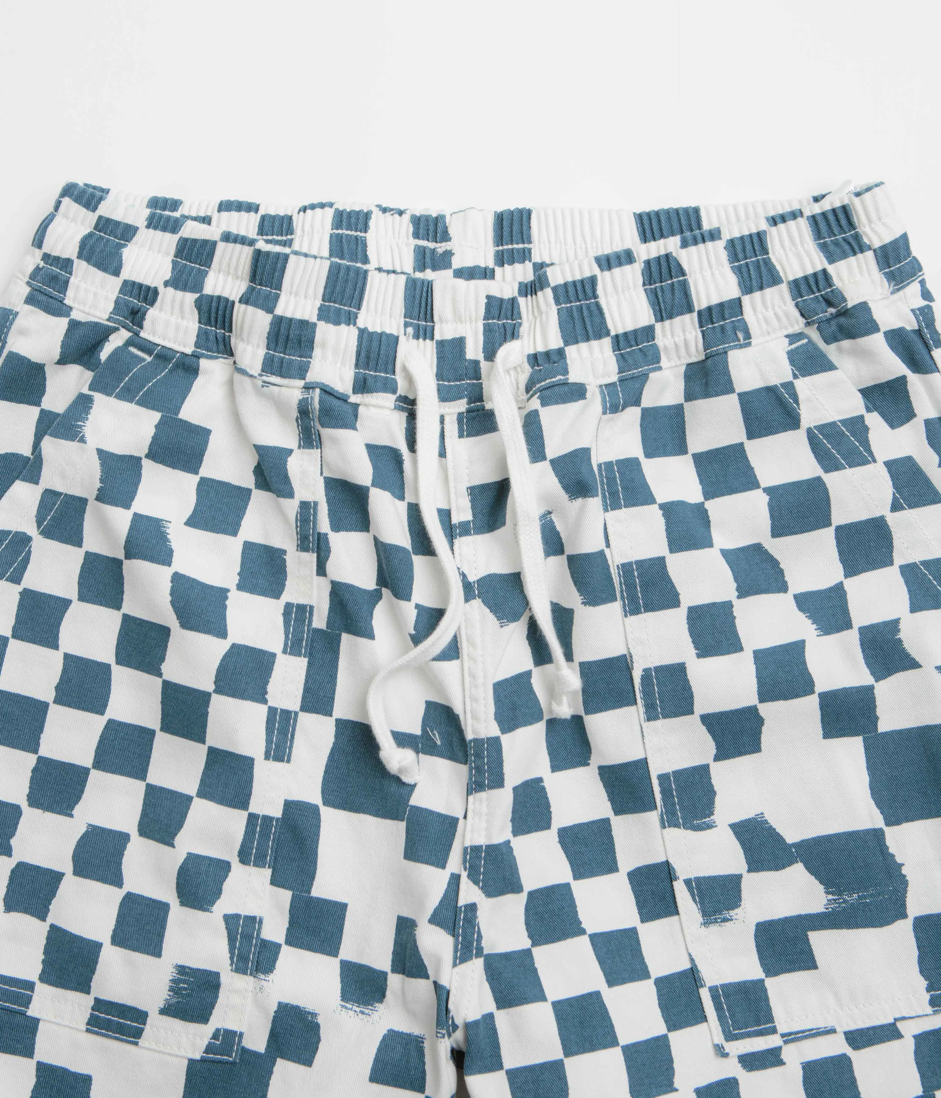 Service Works Printed Chef Shorts - Teal Checker