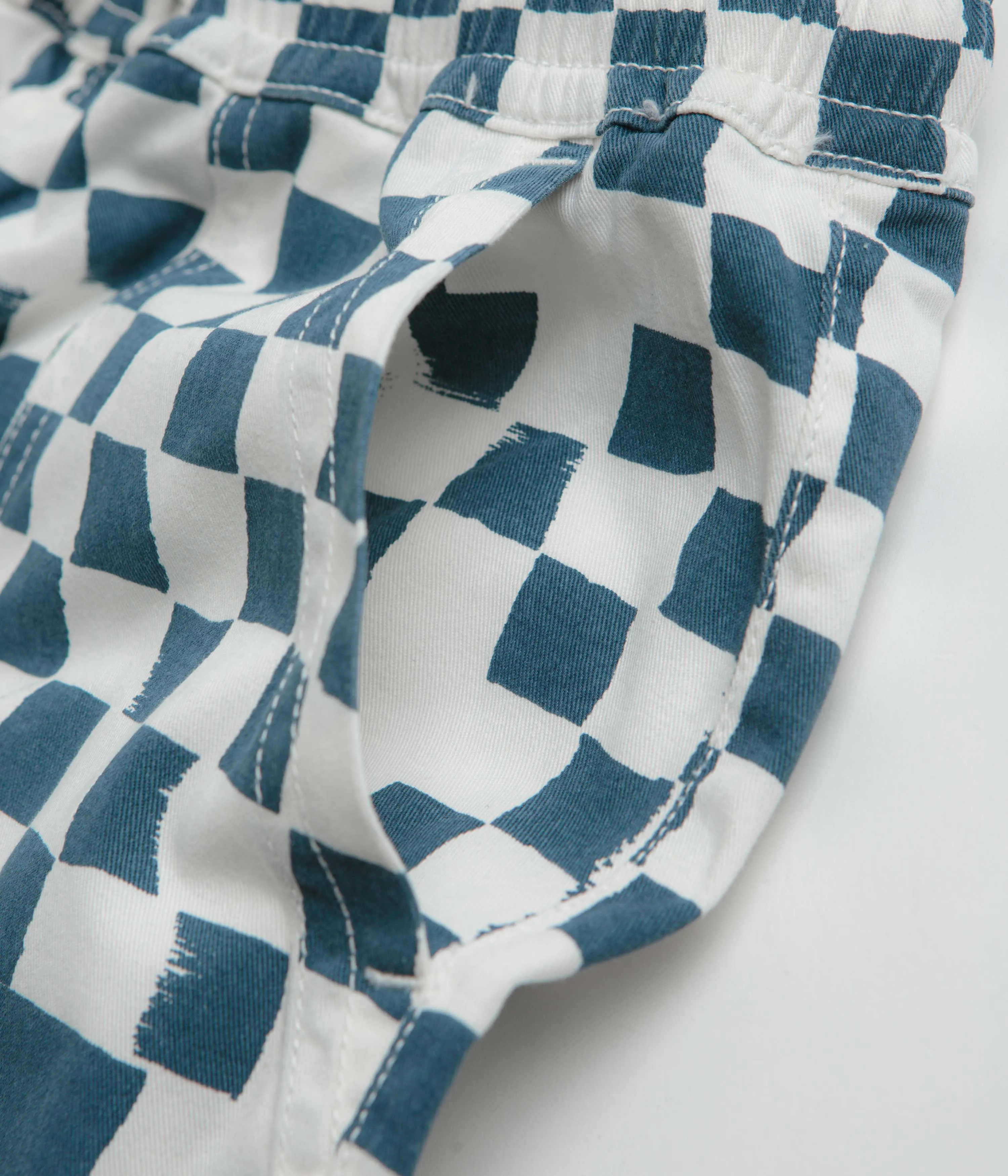 Service Works Printed Chef Shorts - Teal Checker