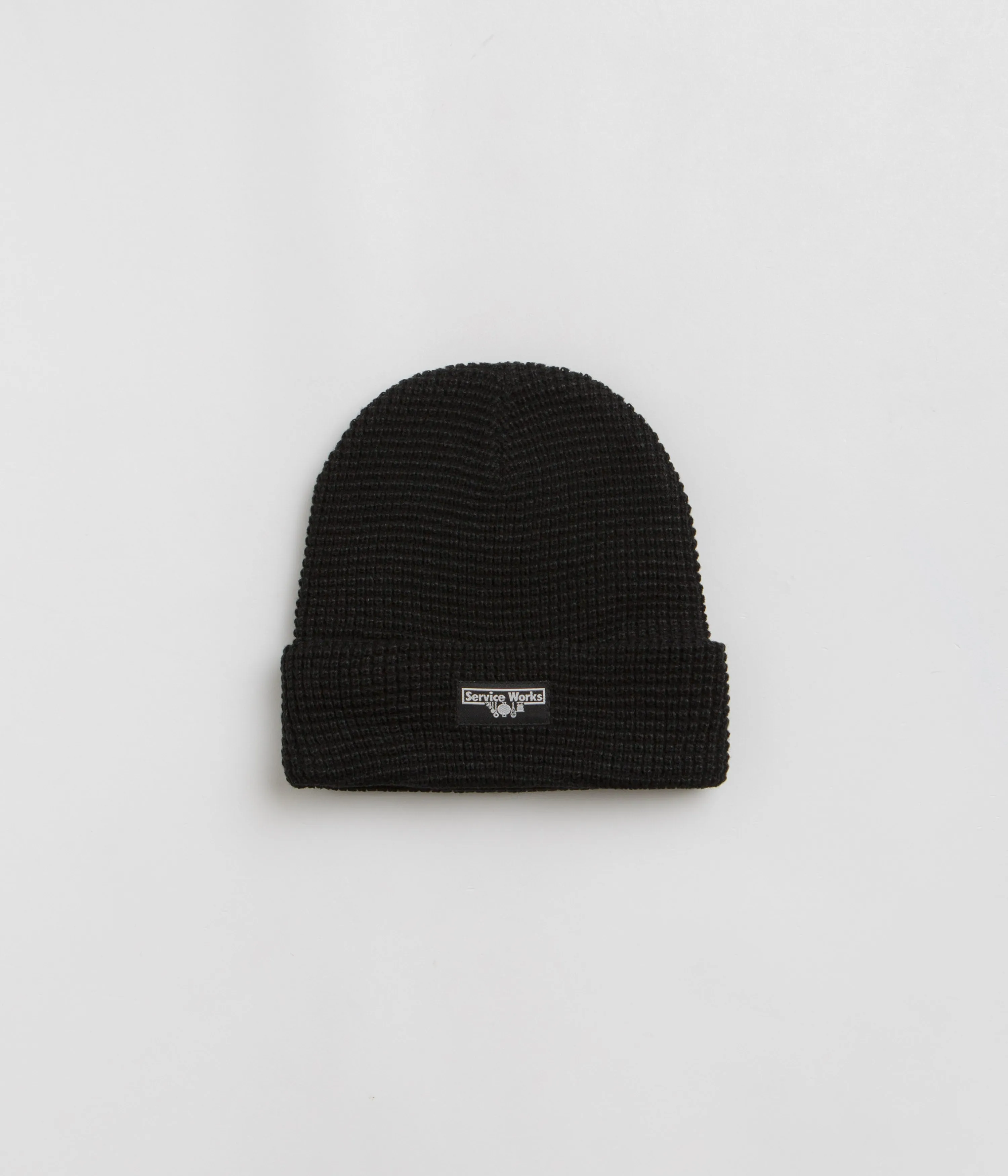 Service Works Waffle Logo Beanie - Black