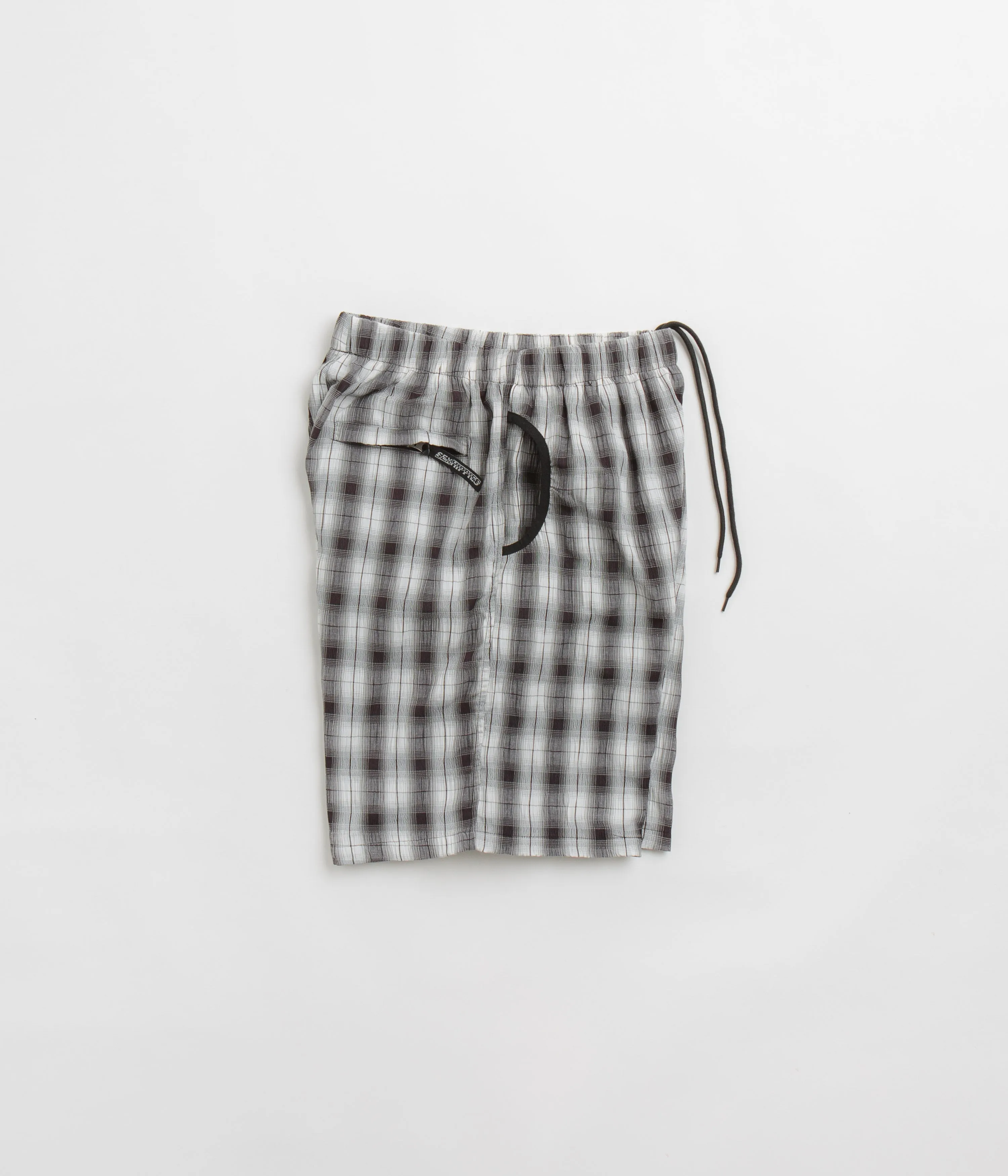 Sexhippies Seersucker Plaid Shorts - Black / White