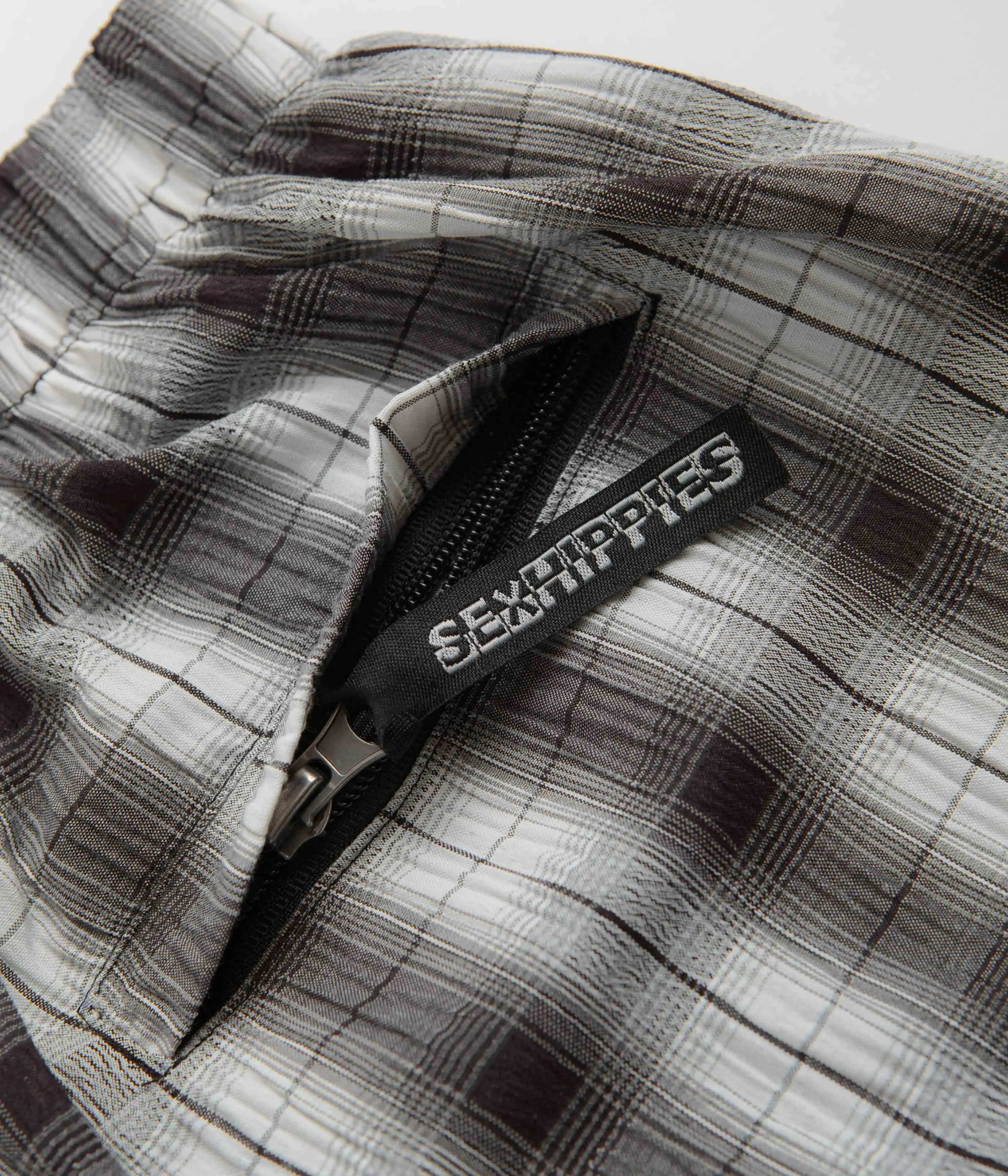 Sexhippies Seersucker Plaid Shorts - Black / White