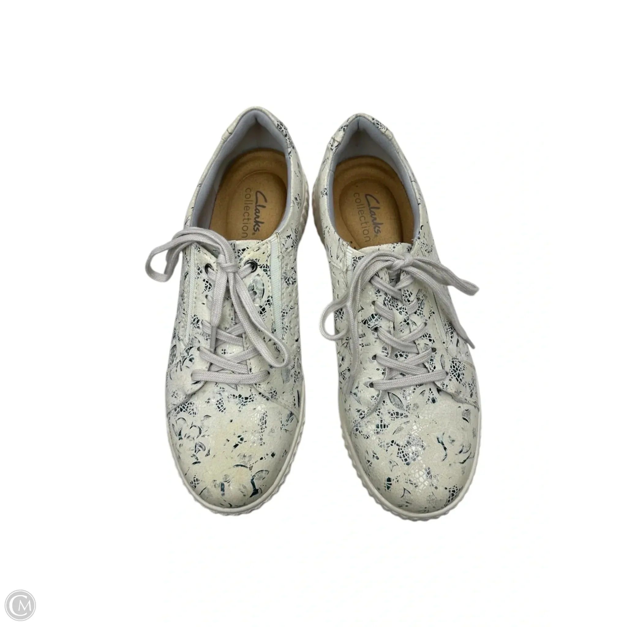 Shoes Athletic By Clarks In Blue & Cream, Size: 7.5