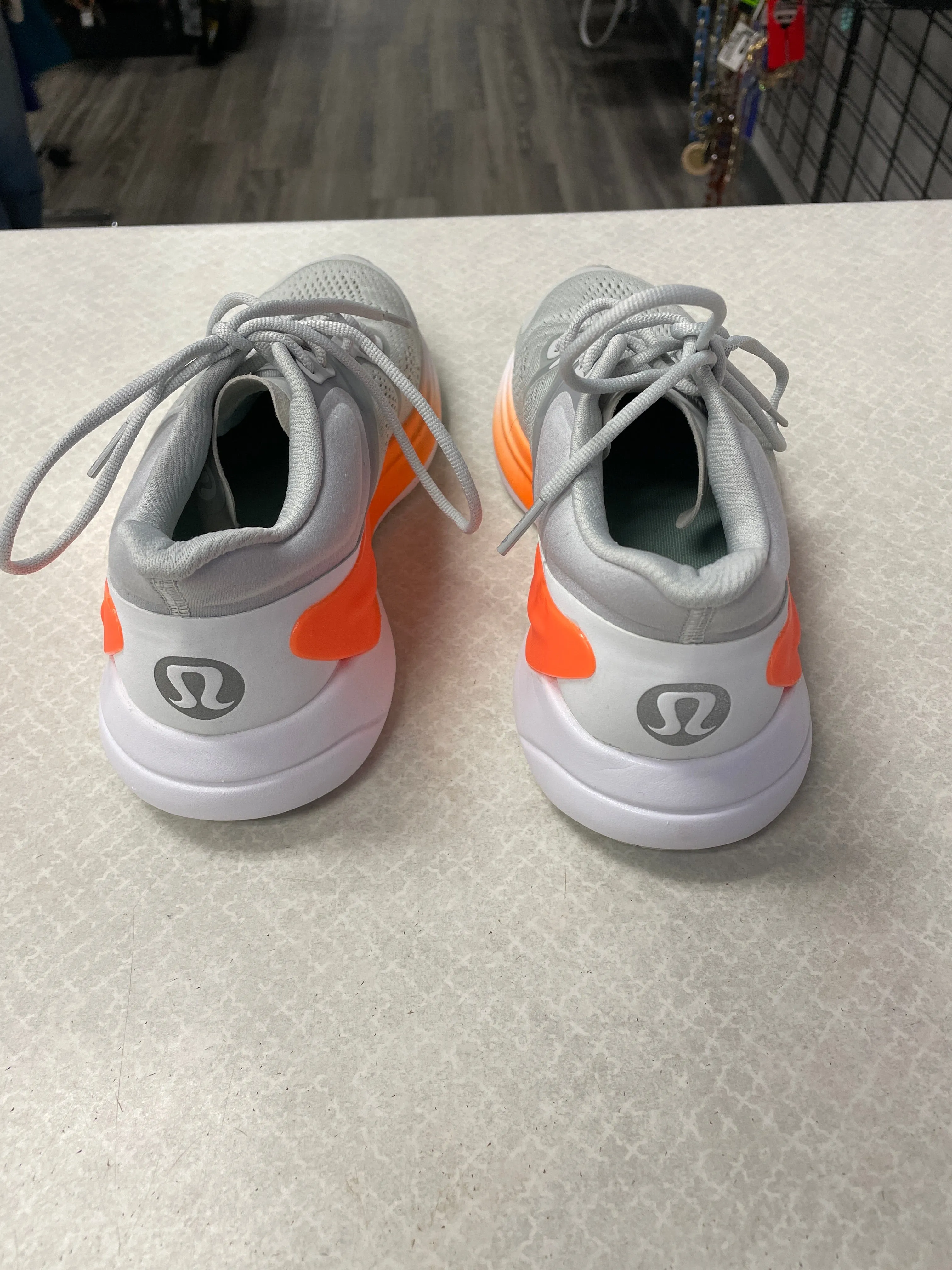 Shoes Athletic By Lululemon In Grey & Orange, Size: 8.5