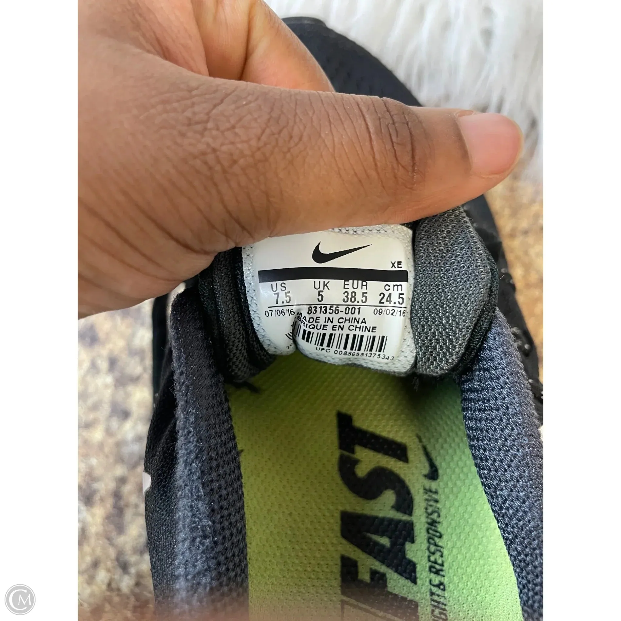 Shoes Athletic By Nike In Black, Size: 7.5