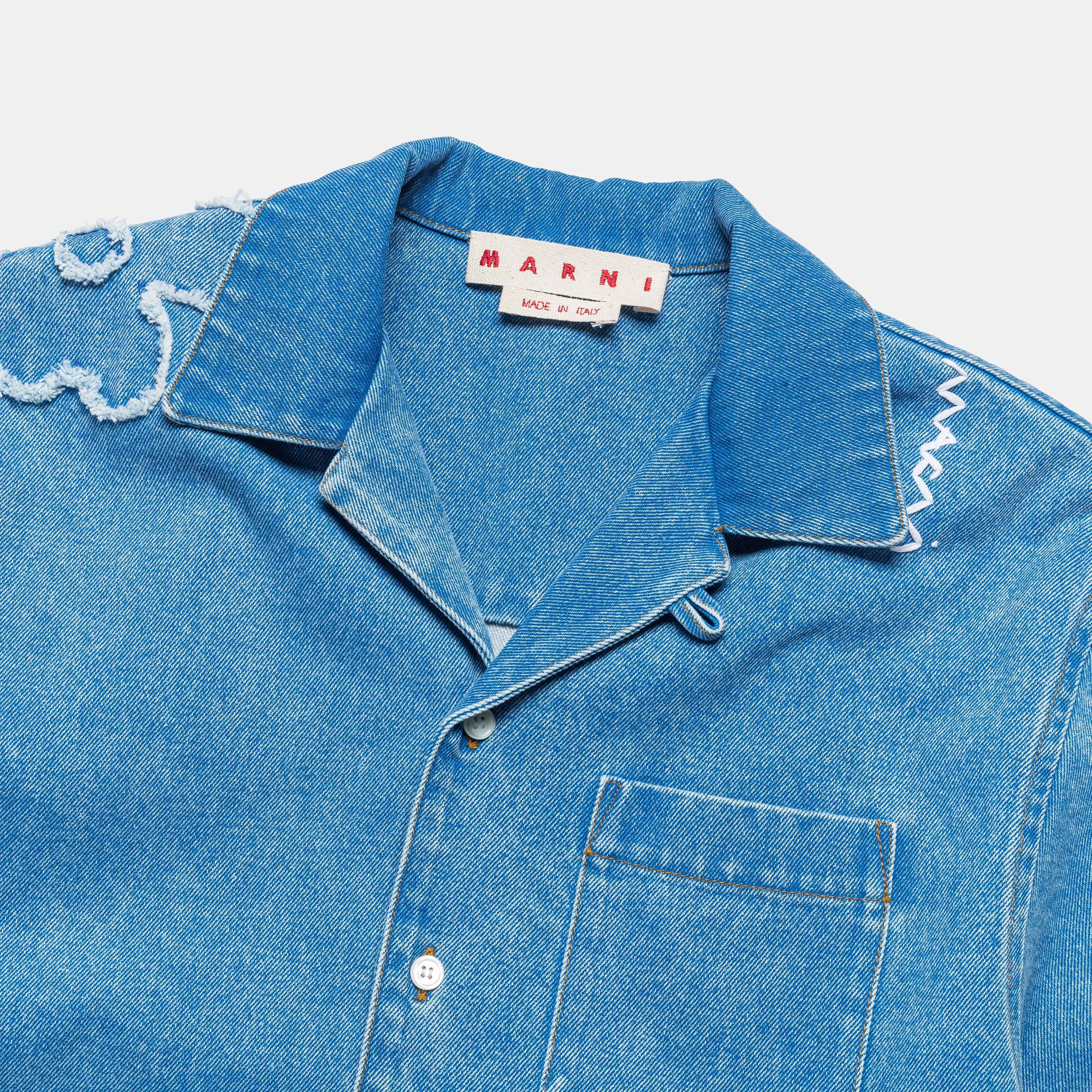 Short Sleeve Bowling Shirt - Cobalt