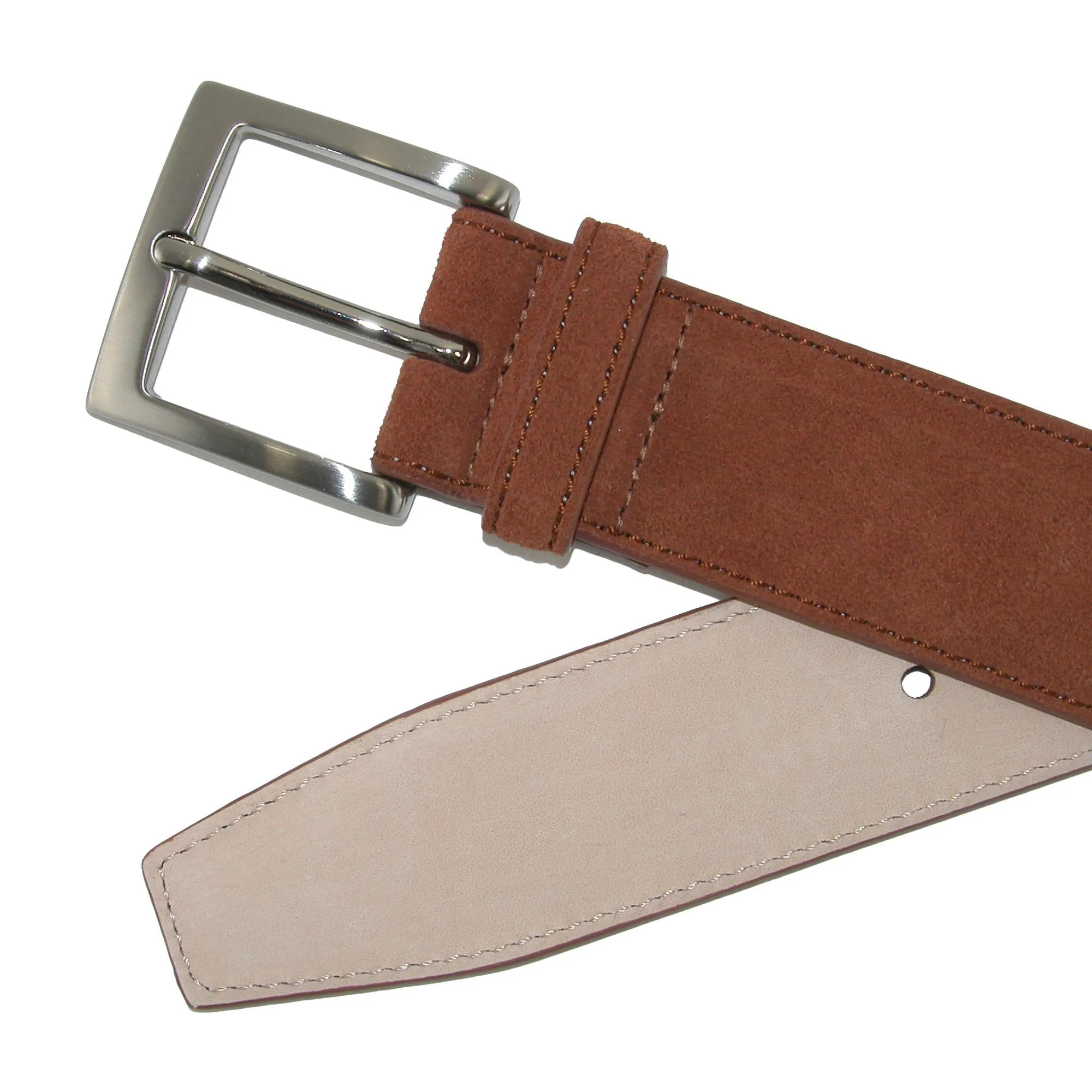 Siena Suede Calfskin Dress Belt with Solid Brass Buckle