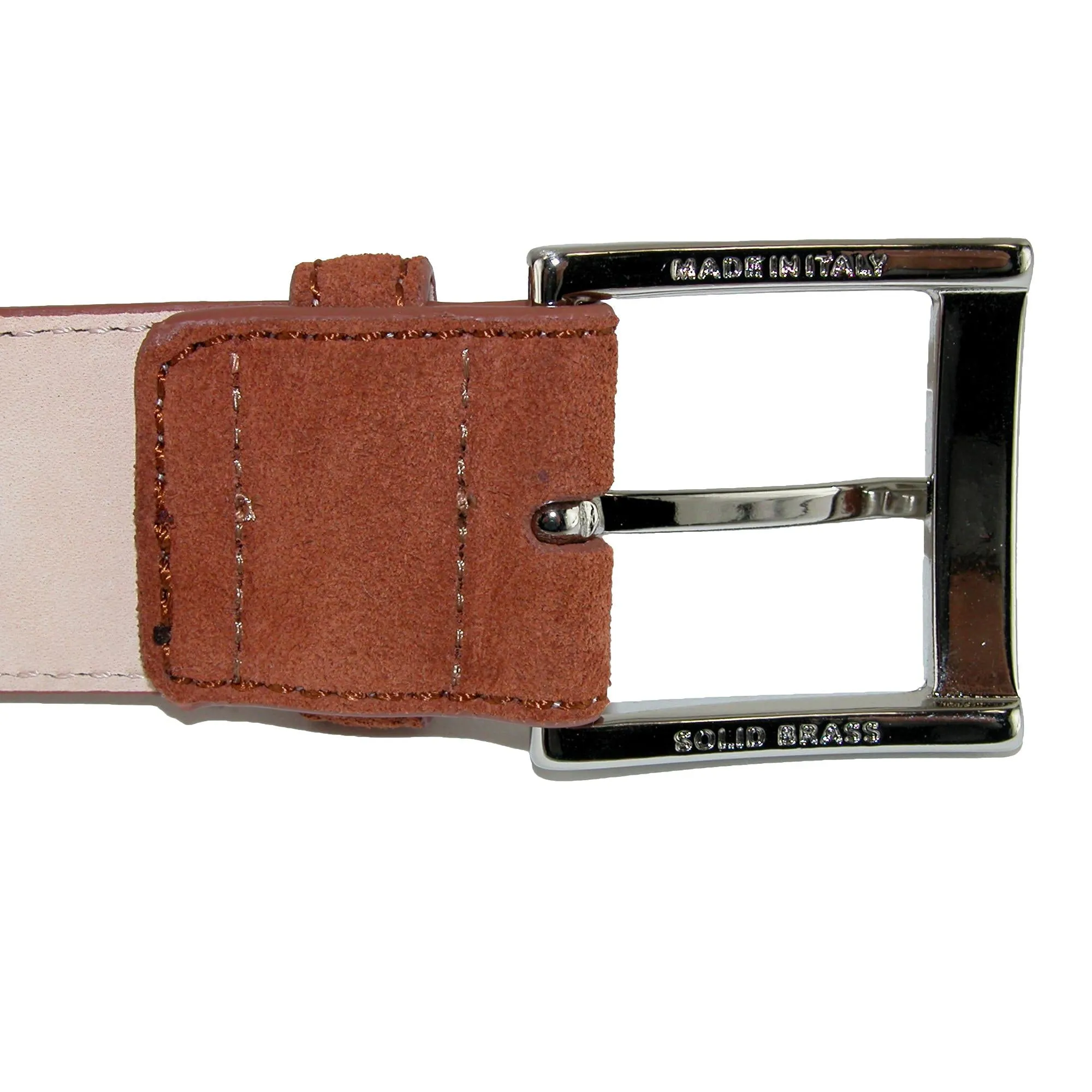 Siena Suede Calfskin Dress Belt with Solid Brass Buckle