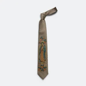 Silk Twill MARIA Tie - Grey/beige