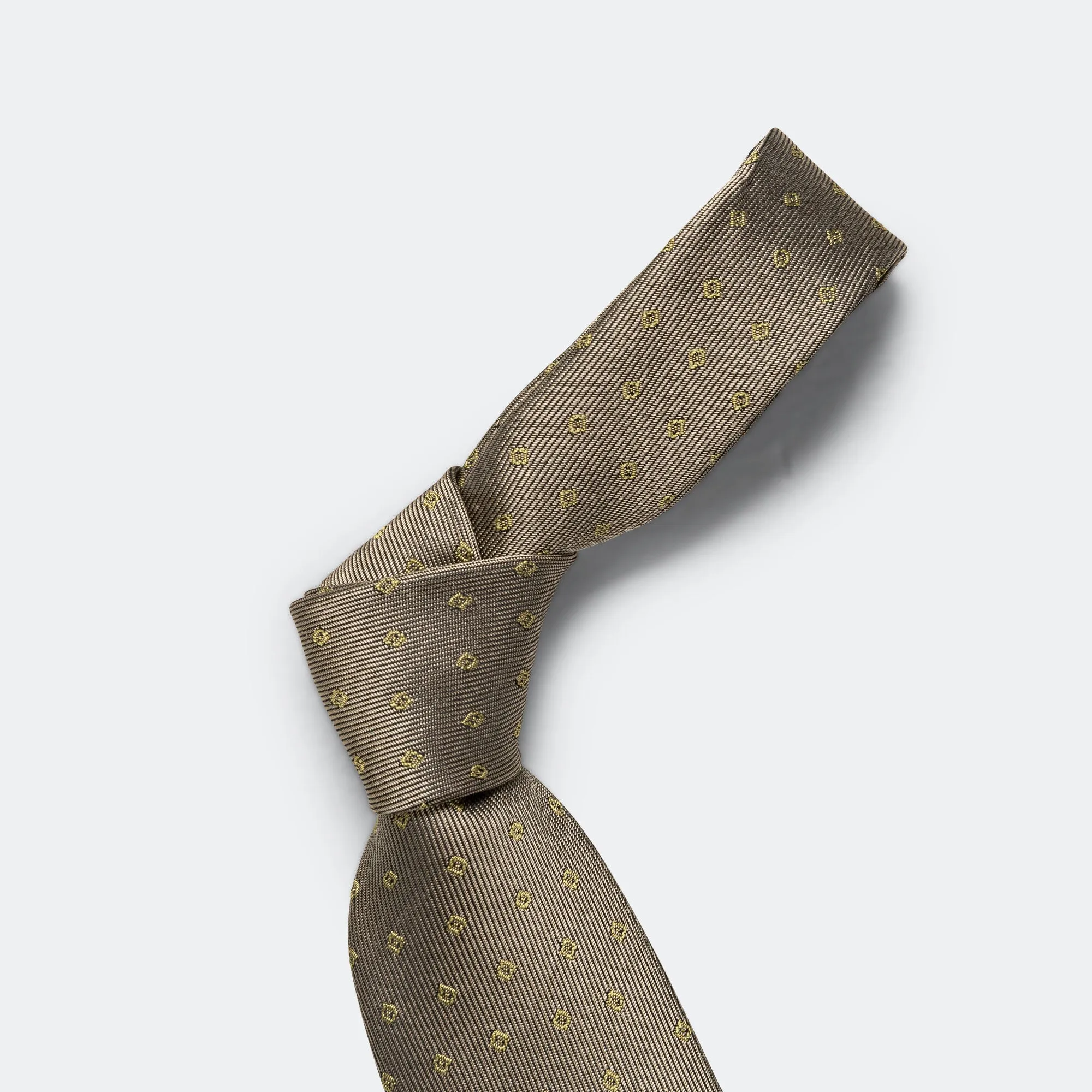 Silk Twill MARIA Tie - Grey/beige