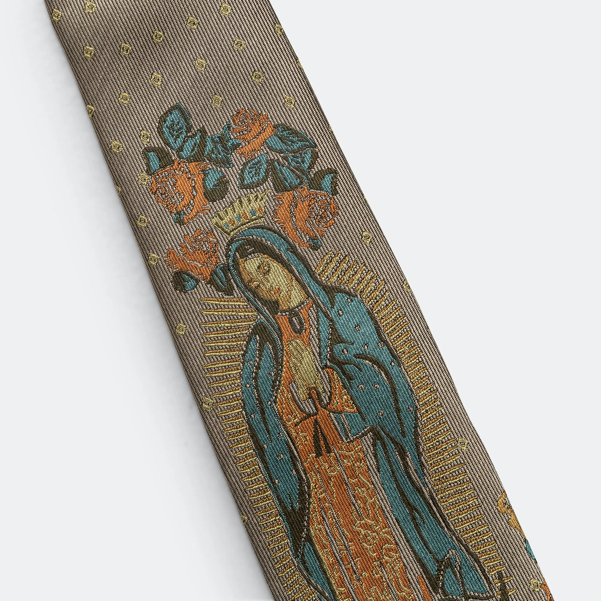 Silk Twill MARIA Tie - Grey/beige