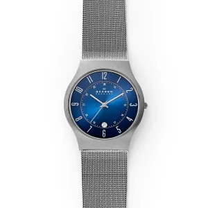 Skagen Men's Sundby Titanium, Three-Hand Date Charcoal Watch