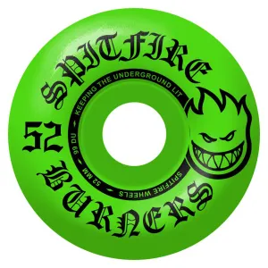 Spitfire - Burners Green 52MM 99A Skateboard Wheels