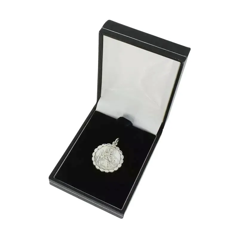 Sterling Silver Large Double Sided St Christopher Unisex Pendant R6948