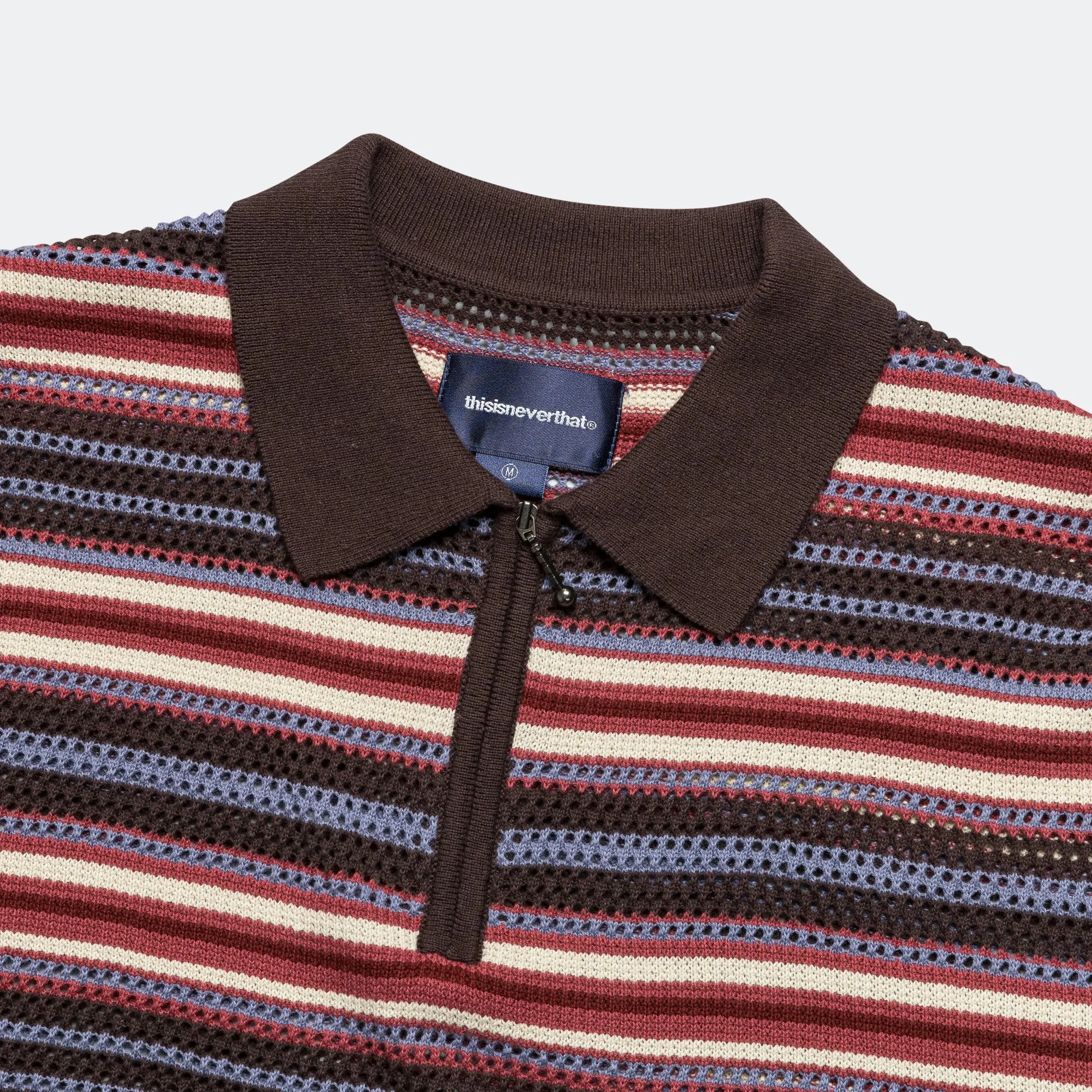 Stripe SS Knit Polo - Red