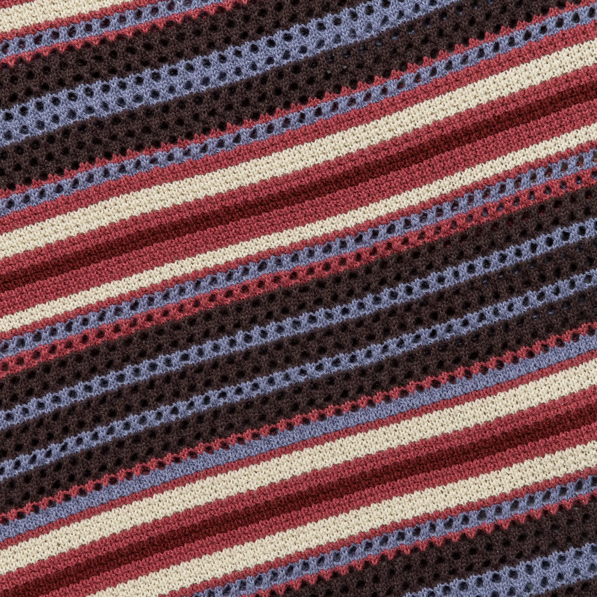 Stripe SS Knit Polo - Red