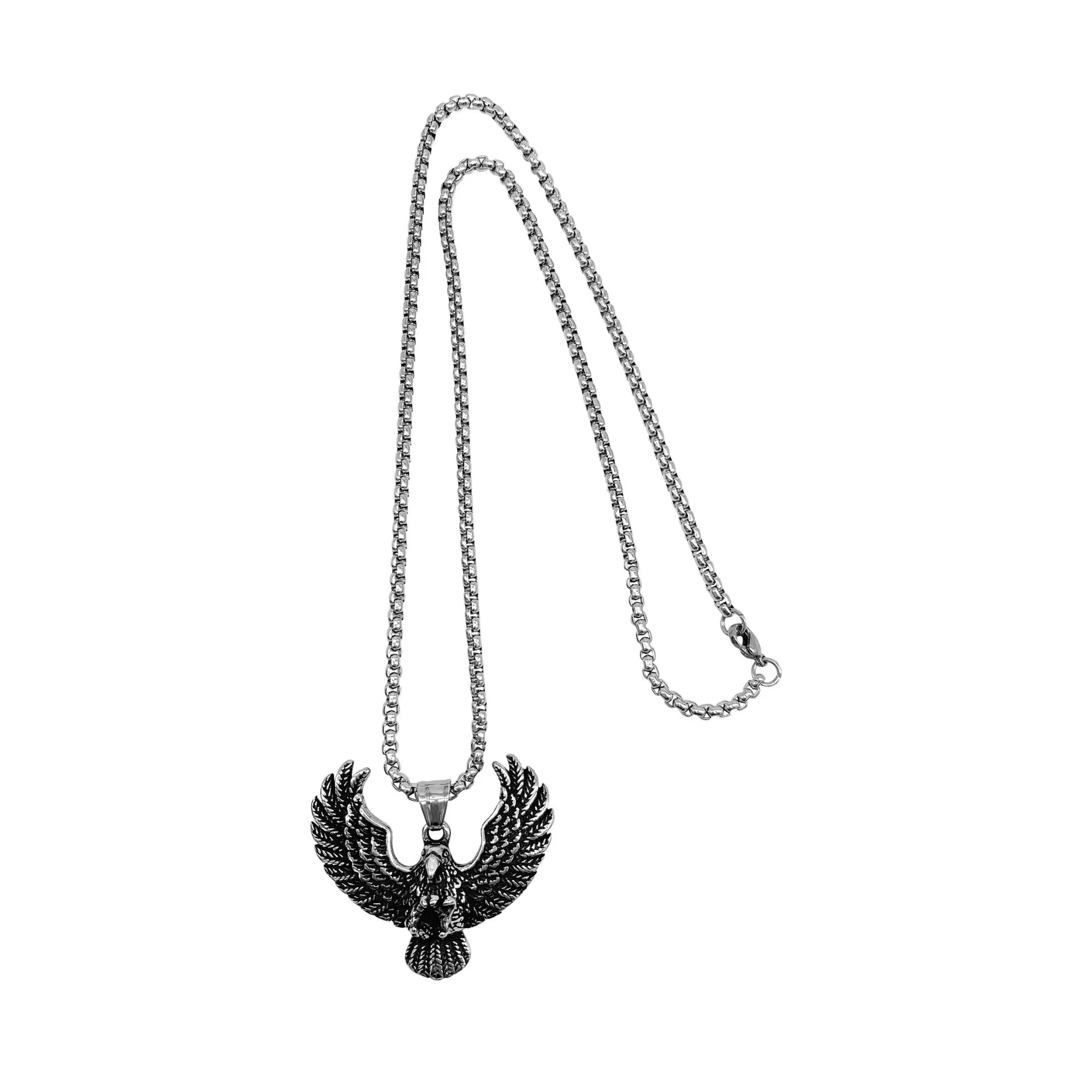 Tarnish Resistant Silver Plated Eagle Chain Necklace
