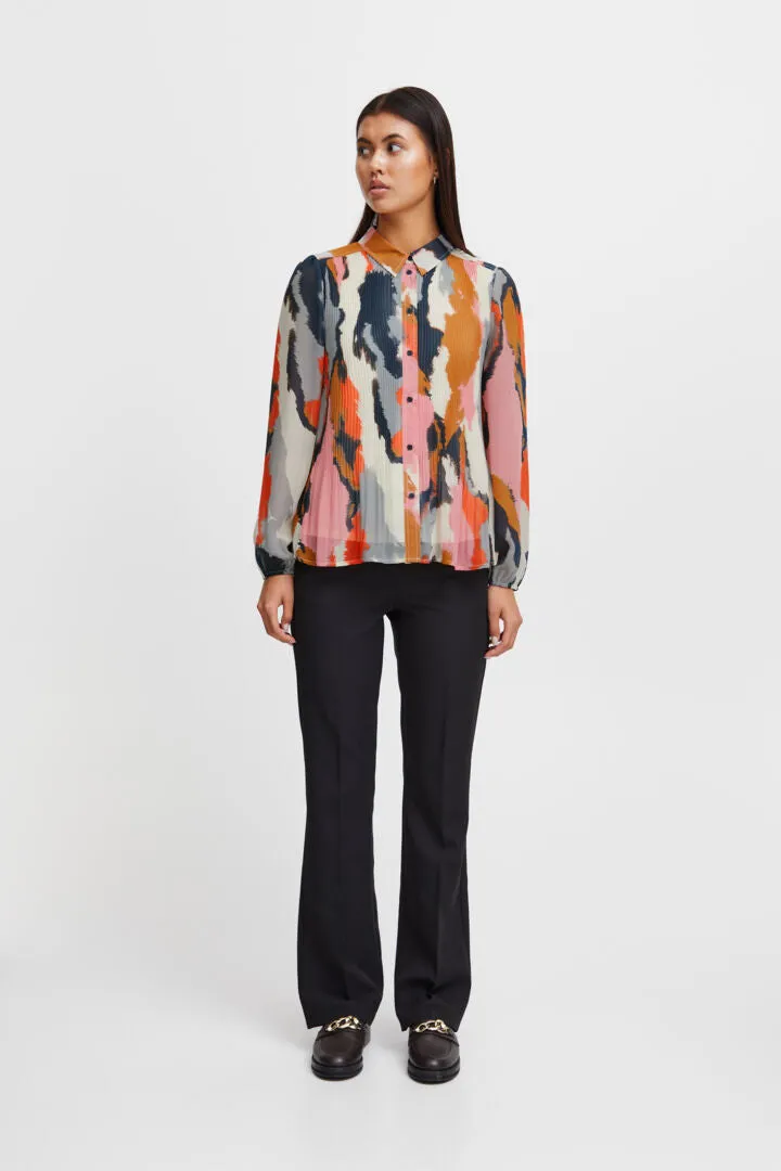 THE LILY PLEATED SHIRT (HEATHER ROSE)