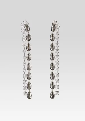 Tyde Crystal Shell Drop Earrings