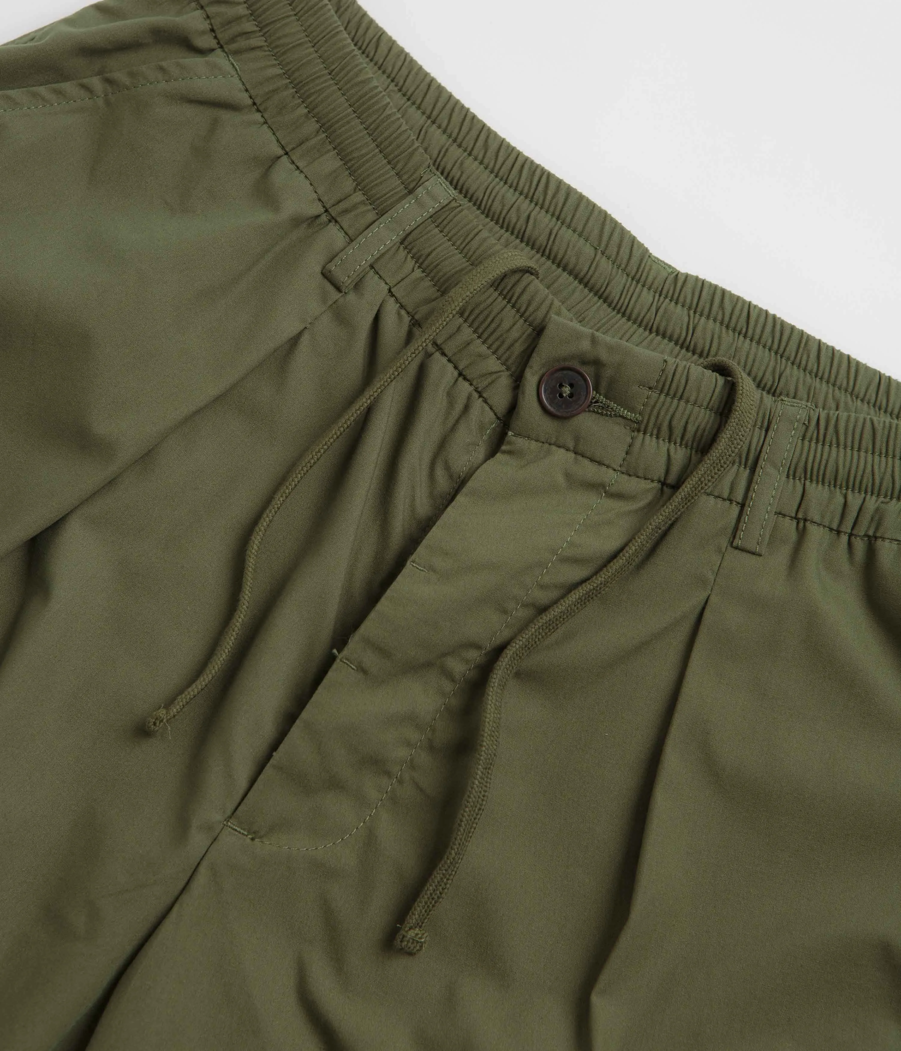 Universal Works Pleated Track Shorts - Olive