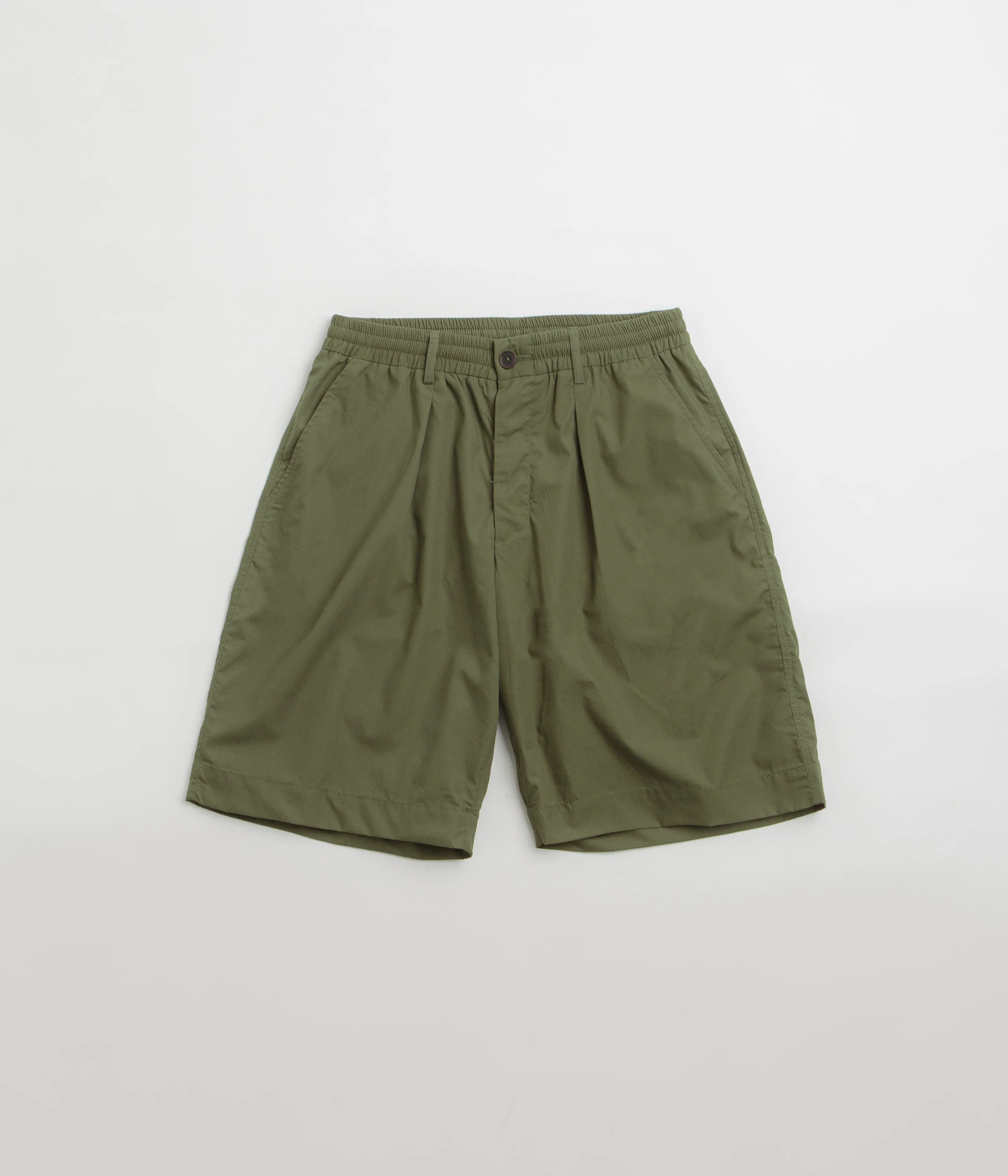 Universal Works Pleated Track Shorts - Olive