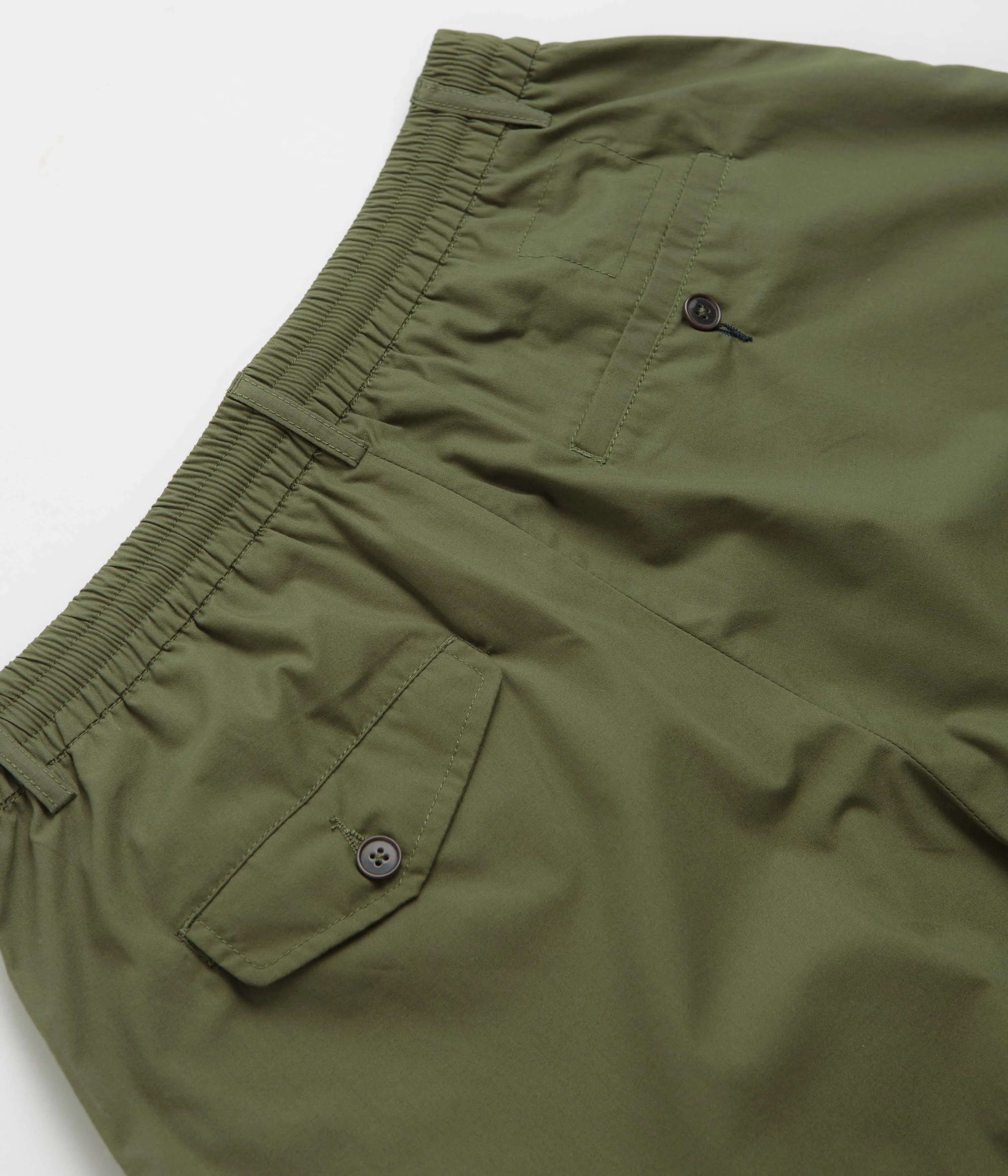 Universal Works Pleated Track Shorts - Olive