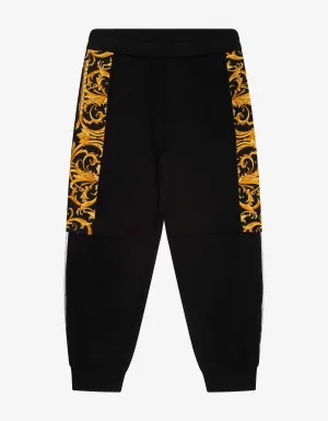 Versace Black Barocco Insert Sweat Pants