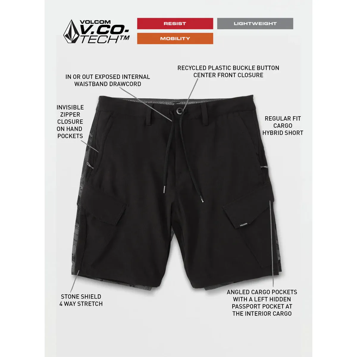 Volcom - Country Days Hybrid Shorts Black