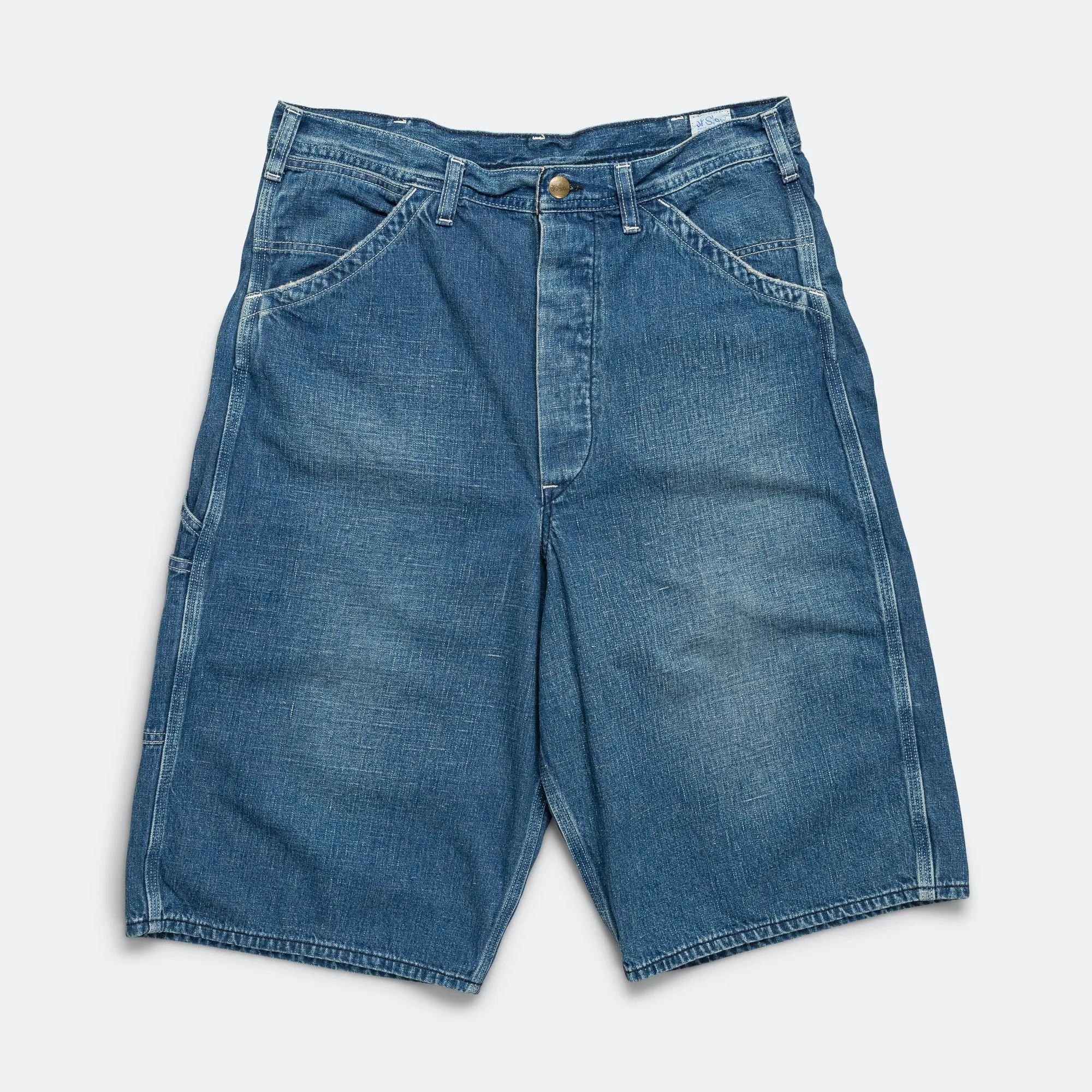 Wide Fit 40's Painter Shorts - Denim Used