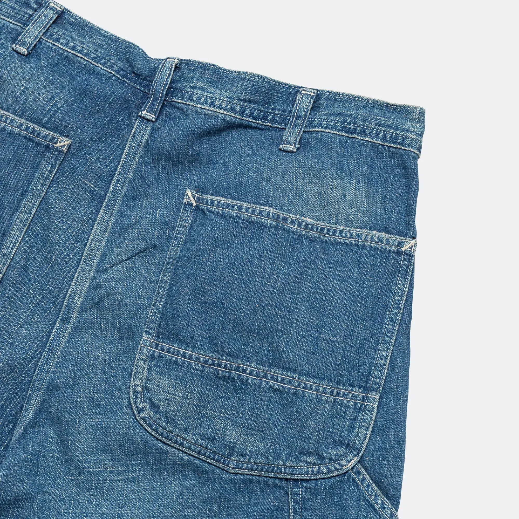 Wide Fit 40's Painter Shorts - Denim Used
