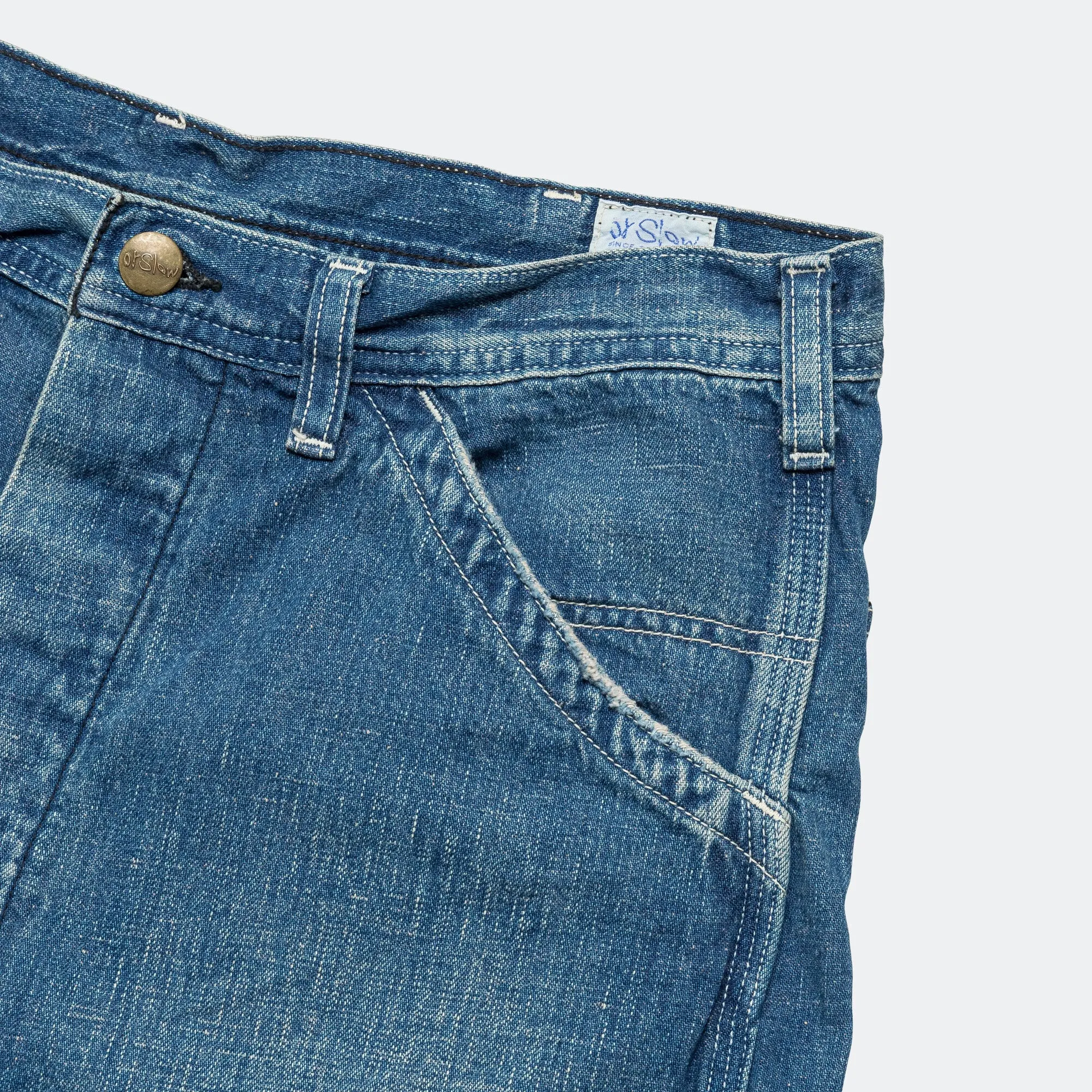 Wide Fit 40's Painter Shorts - Denim Used