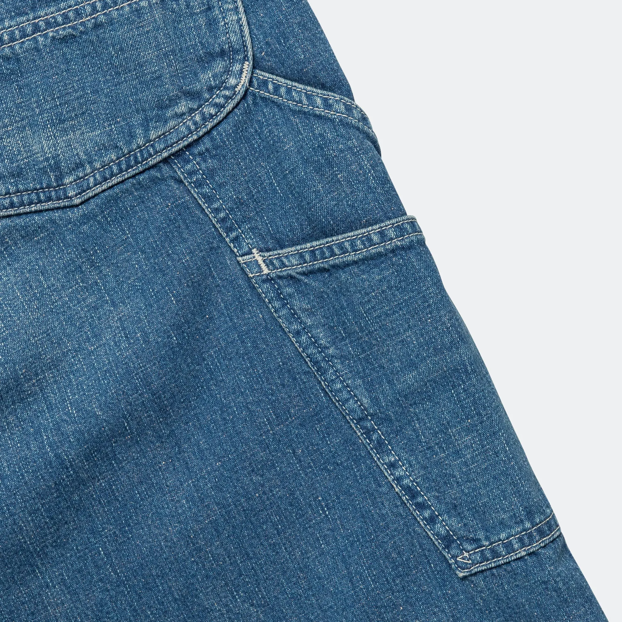 Wide Fit 40's Painter Shorts - Denim Used