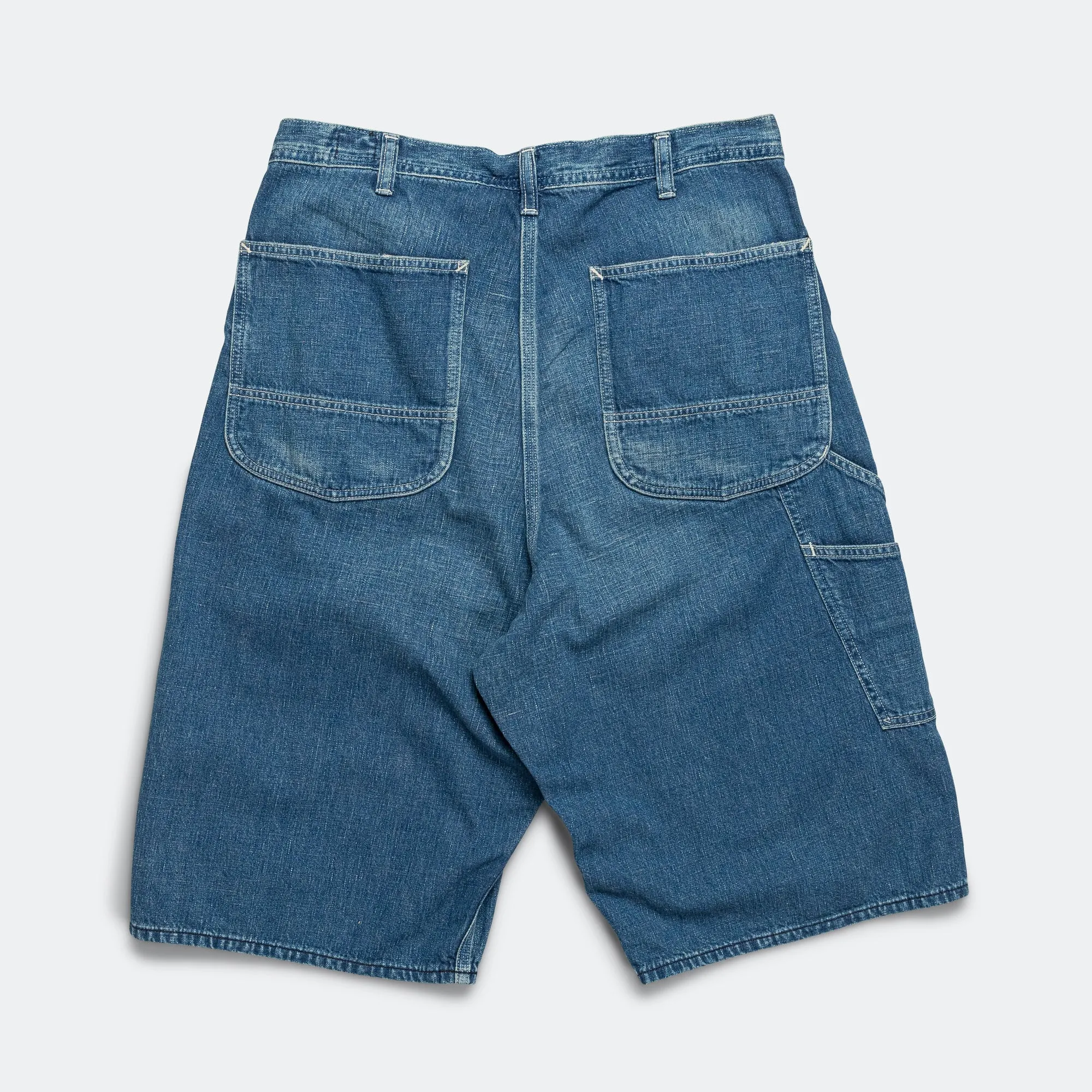 Wide Fit 40's Painter Shorts - Denim Used