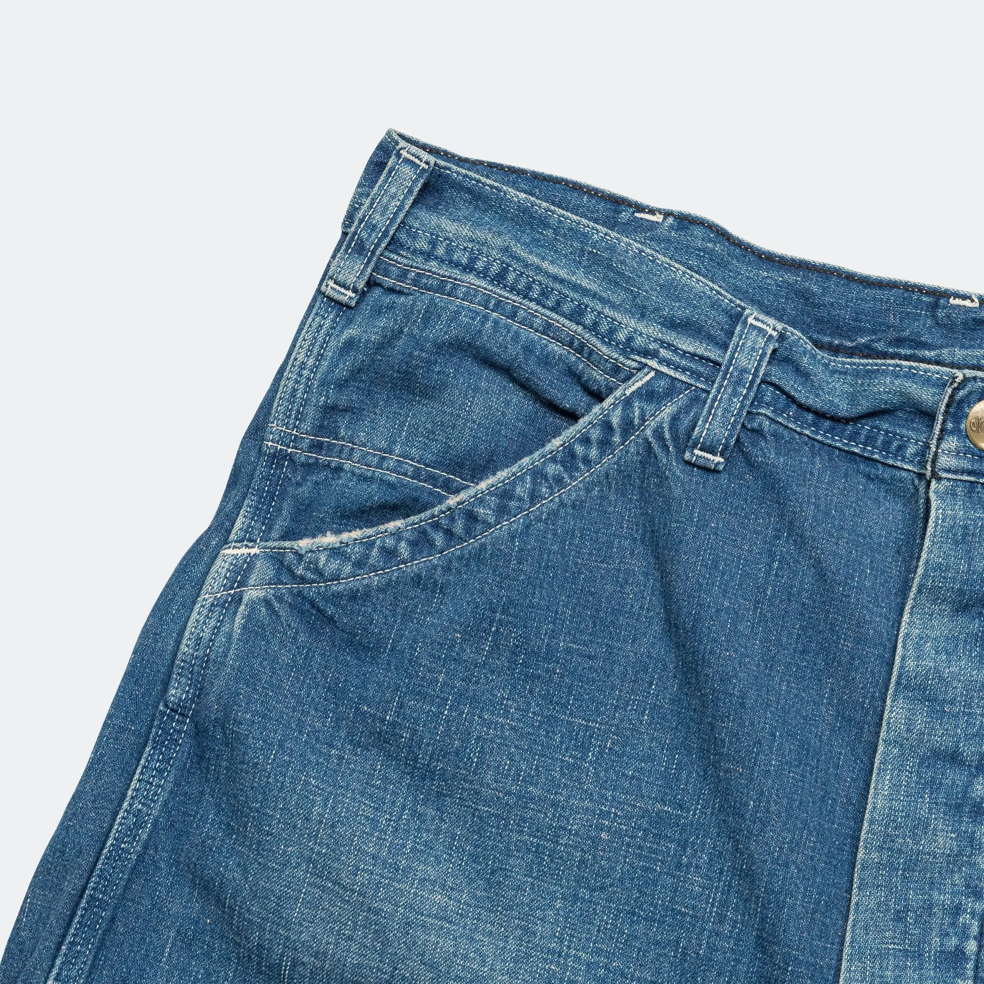 Wide Fit 40's Painter Shorts - Denim Used