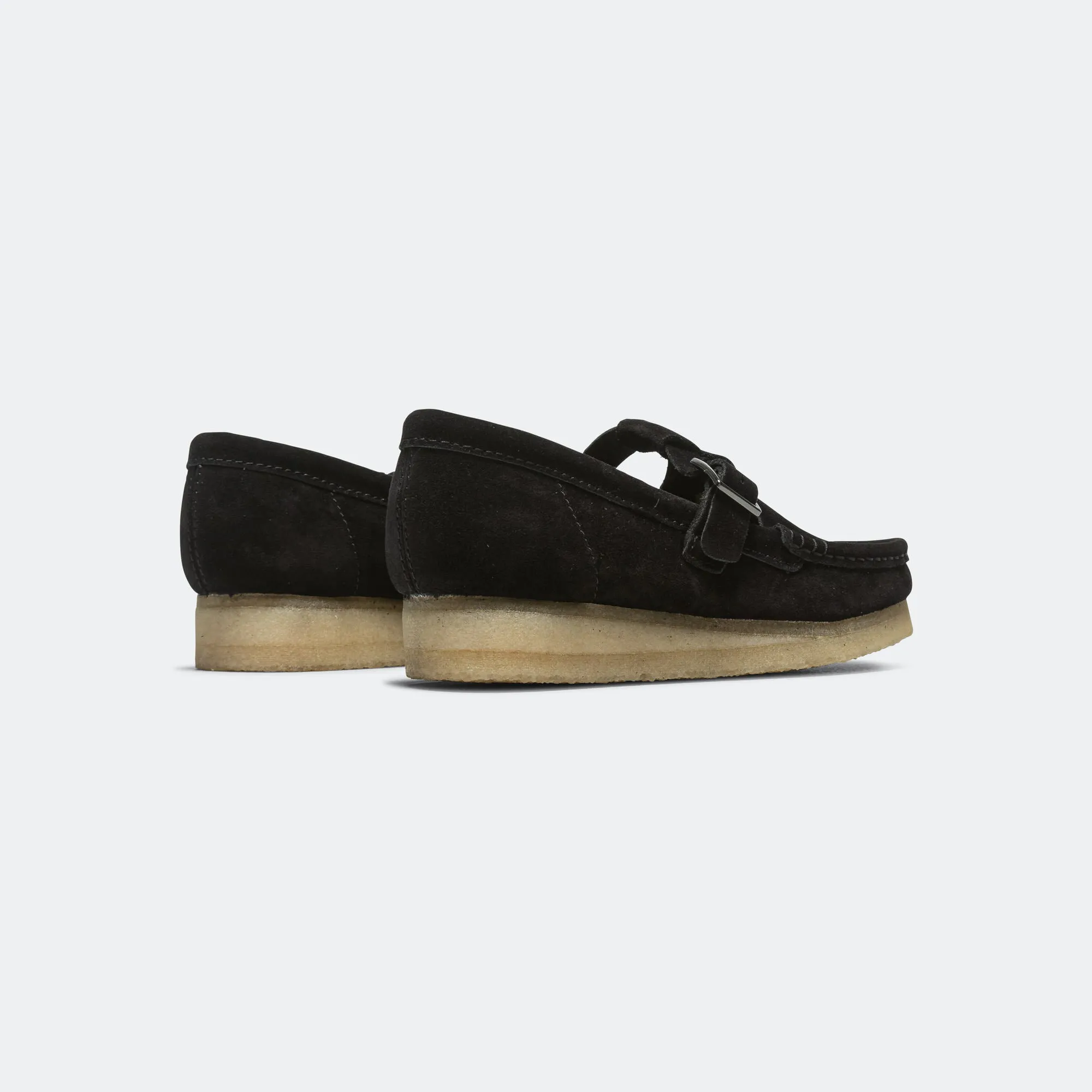 Womens Wallabee T Bar - Black Suede