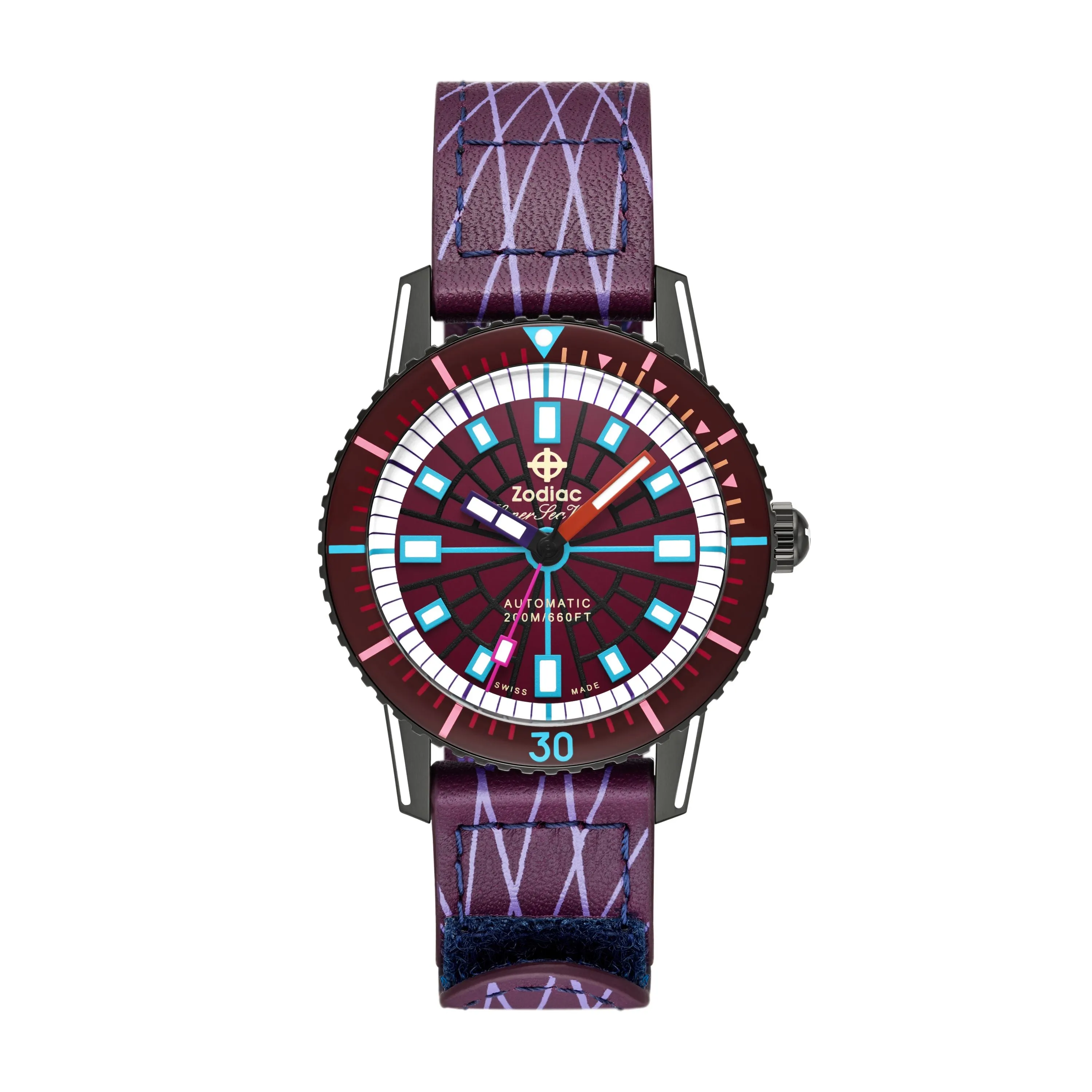Zodiac Men's Super Sea Wolf Laser Tag Edition Compression Diver Automatic, Gray Stainless Steel Watch